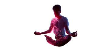 Meditative Digital Fusion Vinyl Car Decal Sticker – Waterproof & UV-Resistant 8"