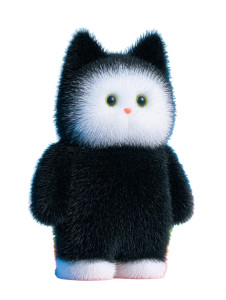 Fluffy Cat Toy Vinyl Car Decal Sticker – Waterproof & UV-Resistant 8"