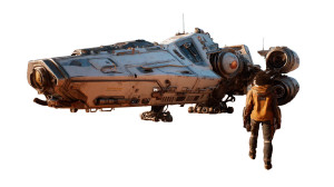 Space Ship Vinyl Car Decal Sticker – Waterproof & UV-Resistant 8"