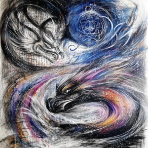 Tibetan Dragon Thangka Vinyl Car Decal Sticker – Waterproof & UV-Resistant 8"