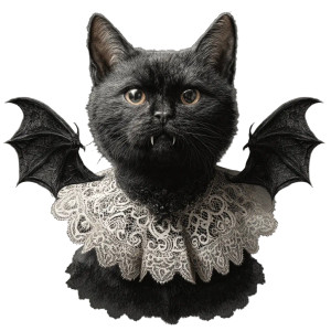 Gothic Vampire Cat Vinyl Car Decal Sticker – Waterproof & UV-Resistant 8"