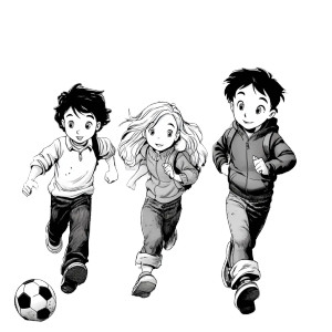 Kids Playing Soccer Vinyl Car Decal Sticker – Waterproof & UV-Resistant 8"