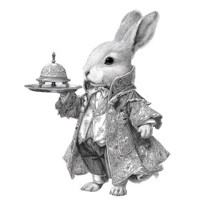 Elegant Waiter Rabbit Vinyl Car Decal Sticker – Waterproof & UV-Resistant 8" Elegant Waiter Rabbit Vinyl Car Decal Sticker – Waterproof & UV-Resistant 8"