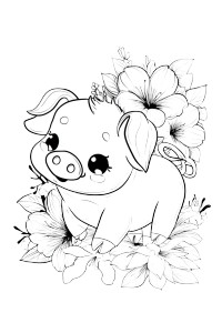 Kawaii Pig Drawing Vinyl Car Decal Sticker – Waterproof & UV-Resistant 8"