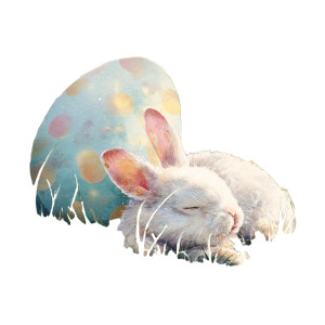 Whimsical Easter Bunny Vinyl Car Decal Sticker – Waterproof & UV-Resistant 8"