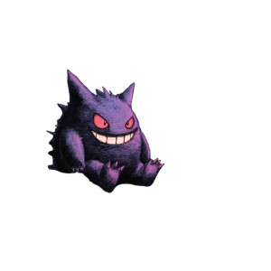 Gengar Campfire Vinyl Car Decal Sticker – Waterproof & UV-Resistant 8"
