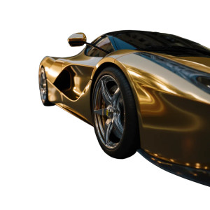 Golden Laferrari Vinyl Car Decal Sticker – Waterproof & UV-Resistant 8"
