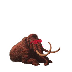 Giant Woolly Mammoth Relaxing Vinyl Car Decal Sticker – Waterproof & UV-Resistant 8"