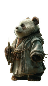 Panda-Jedi Hybrid Vinyl Car Decal Sticker – Waterproof & UV-Resistant 8"