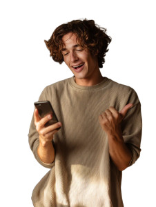 Charismatic Boy Videocalling Vinyl Car Decal Sticker – Waterproof & UV-Resistant 8"