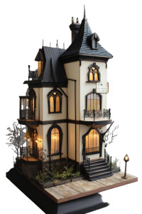 Witchy Dollhouse Vinyl Car Decal Sticker – Waterproof & UV-Resistant 8"