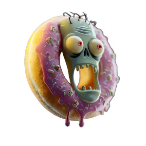 Zombie Donut Vinyl Car Decal Sticker – Waterproof & UV-Resistant 8"