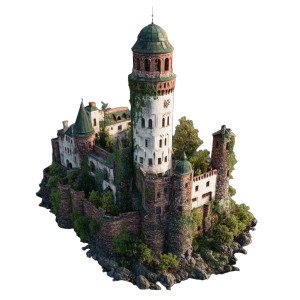 Medieval Fantasy Castle Vinyl Car Decal Sticker – Waterproof & UV-Resistant 8"