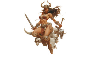 Barbarian Princess Artwork Vinyl Car Decal Sticker – Waterproof & UV-Resistant 8"