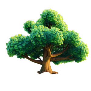Cartoon Tree Scene Vinyl Car Decal Sticker – Waterproof & UV-Resistant 8"