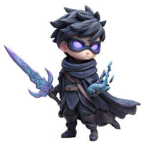 Dark Fantasy Swordsman Vinyl Car Decal Sticker – Waterproof & UV-Resistant 8"