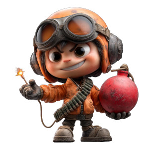 Chibi Demolition Specialist Vinyl Car Decal Sticker – Waterproof & UV-Resistant 8"