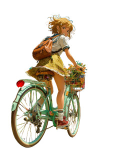 Pastel Bicycle Ride Vinyl Car Decal Sticker – Waterproof & UV-Resistant 8"