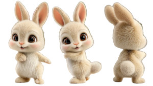 Baby Rabbit Character Vinyl Car Decal Sticker – Waterproof & UV-Resistant 8"