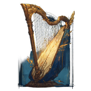 Magical Harp Vinyl Car Decal Sticker – Waterproof & UV-Resistant 8" Magical Harp Vinyl Car Decal Sticker – Waterproof & UV-Resistant 8"