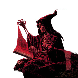 Skeletal Wizard Art Vinyl Car Decal Sticker – Waterproof & UV-Resistant 8"