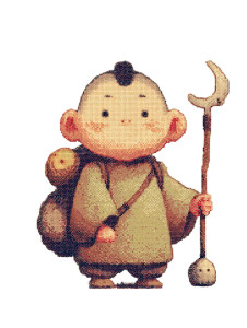 Cute Monk Child Vinyl Car Decal Sticker – Waterproof & UV-Resistant 8"