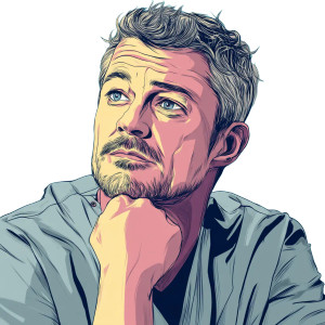 Mark Sloan Illustration Vinyl Car Decal Sticker – Waterproof & UV-Resistant 8"