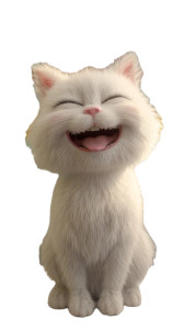 Smiling Fluffy Kitten Vinyl Car Decal Sticker – Waterproof & UV-Resistant 8"