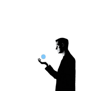 Blue Moon Holder Vinyl Car Decal Sticker – Waterproof & UV-Resistant 8"