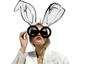 Blonde In Bunny Ears Vinyl Car Decal Sticker – Waterproof & UV-Resistant 8" Blonde In Bunny Ears Vinyl Car Decal Sticker – Waterproof & UV-Resistant 8"