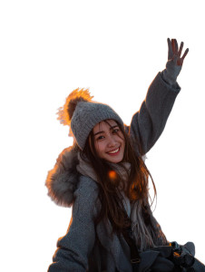 Winter Photo Pose Vinyl Car Decal Sticker – Waterproof & UV-Resistant 8"