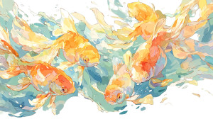 Beautiful Goldfish Vinyl Car Decal Sticker – Waterproof & UV-Resistant 8"