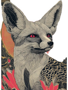 Folkloric Fox Art Vinyl Car Decal Sticker – Waterproof & UV-Resistant 8"