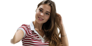 Girl Taking Selfie V2 Vinyl Car Decal Sticker – Waterproof & UV-Resistant 8"