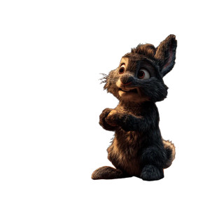 Fluffy Easter Bunny V4 Vinyl Car Decal Sticker – Waterproof & UV-Resistant 8"