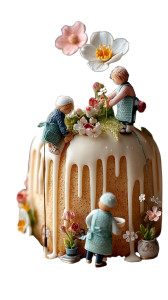 Decorated Easter Cake Vinyl Car Decal Sticker – Waterproof & UV-Resistant 8"