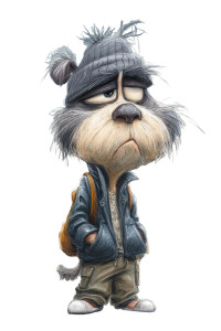 Grumpy Urban Dog V2 Vinyl Car Decal Sticker – Waterproof & UV-Resistant 8"