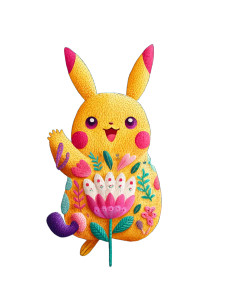 Pikachu In Flowers V2 Vinyl Car Decal Sticker – Waterproof & UV-Resistant 8"