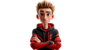 Sporty Teenage Boy Vinyl Car Decal Sticker – Waterproof & UV-Resistant 8"