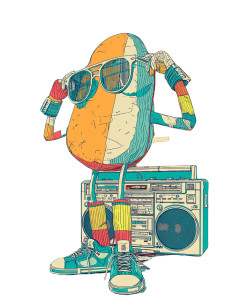 Dancing Retro Potato Vinyl Car Decal Sticker – Waterproof & UV-Resistant 8"