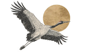 Flying Crane Tattoo Vinyl Car Decal Sticker – Waterproof & UV-Resistant 8"