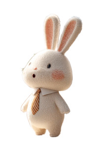 Surprised Office Bunny Vinyl Car Decal Sticker – Waterproof & UV-Resistant 8"