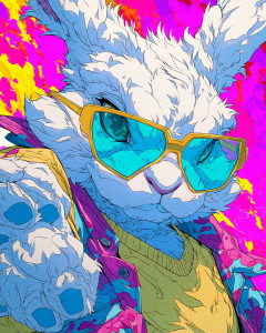 Neon Bunny Vinyl Car Decal Sticker – Waterproof & UV-Resistant 8"