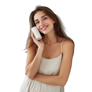 Joyful Woman Portrait Vinyl Car Decal Sticker – Waterproof & UV-Resistant 8"