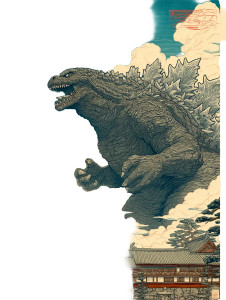 Godzilla Ukiyo-E Vinyl Car Decal Sticker – Waterproof & UV-Resistant 8"
