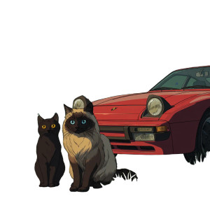 Ghibli Style Cats Vinyl Car Decal Sticker – Waterproof & UV-Resistant 8"