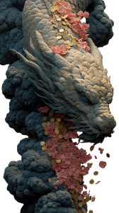 Golden Dragon Scattering Vinyl Car Decal Sticker – Waterproof & UV-Resistant 8"