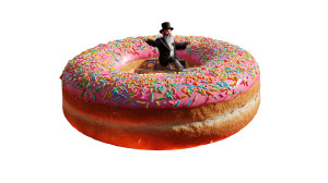 Giant Donut Rabbi Vinyl Car Decal Sticker – Waterproof & UV-Resistant 8"