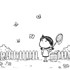 Butterfly Catching Girl V2 Vinyl Car Decal Sticker – Waterproof & UV-Resistant 8"