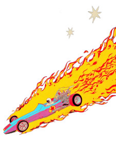 Vintage Rocket Car V3 Vinyl Car Decal Sticker – Waterproof & UV-Resistant 8"